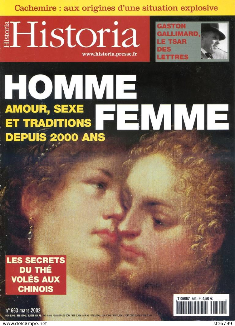 HISTORIA N° 663 Histoire Dossier Homme Femme Amour Sexe Et Traditions , Secrets Du Thé Volé Aux Chinois , Cachemire - History