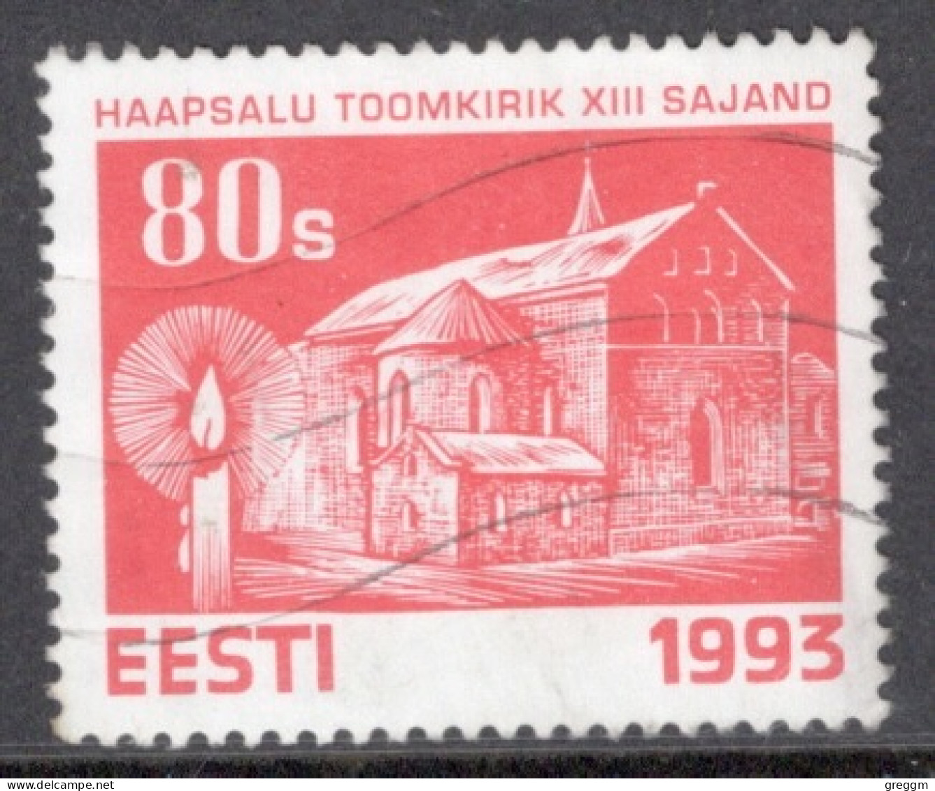 Estonia 1993 Single  Stamp From The Christmas Stamps - Churches In Fine Used. - Estonia