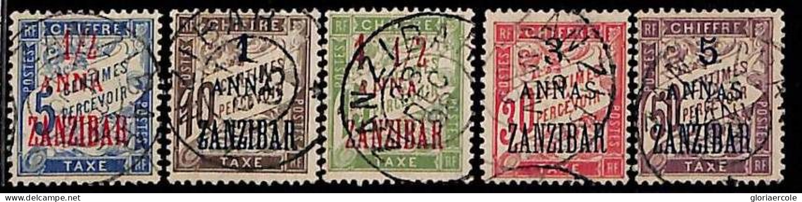 ZA052d - French Post ZANZIBAR - STAMPS - 1904 Yvert # Tax TT 1/5  Very Fine USED - Used Stamps