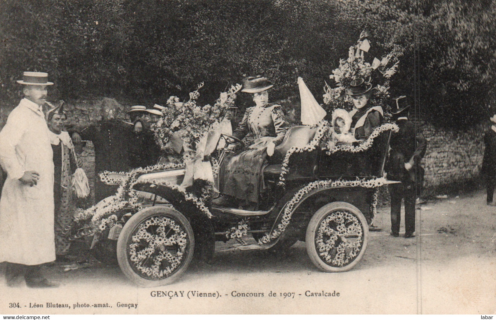 CPA 86 GENCAY Concours De 1907 Cavalcade Animée VOITURE - Gencay