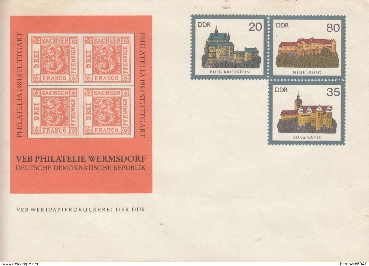 DU1/2a**  Philatelia 1984 Stuttgart, VEB Philatelie Wermsdorf - Private Covers - Mint