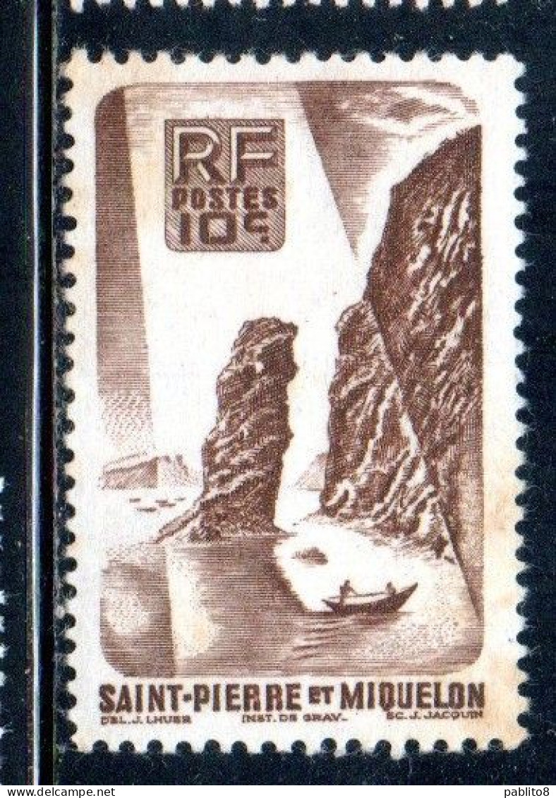 ST. SAINT PIERRE AND ET MIQUELON 1947 SOLDIERS' BAY  CENT. 10c MLH - Unused Stamps