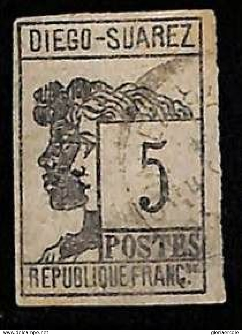 ZA053a - French DIEGO SUAREZ -  STAMP - 1890 Yvert # 7 -   Fine USED - Oblitérés