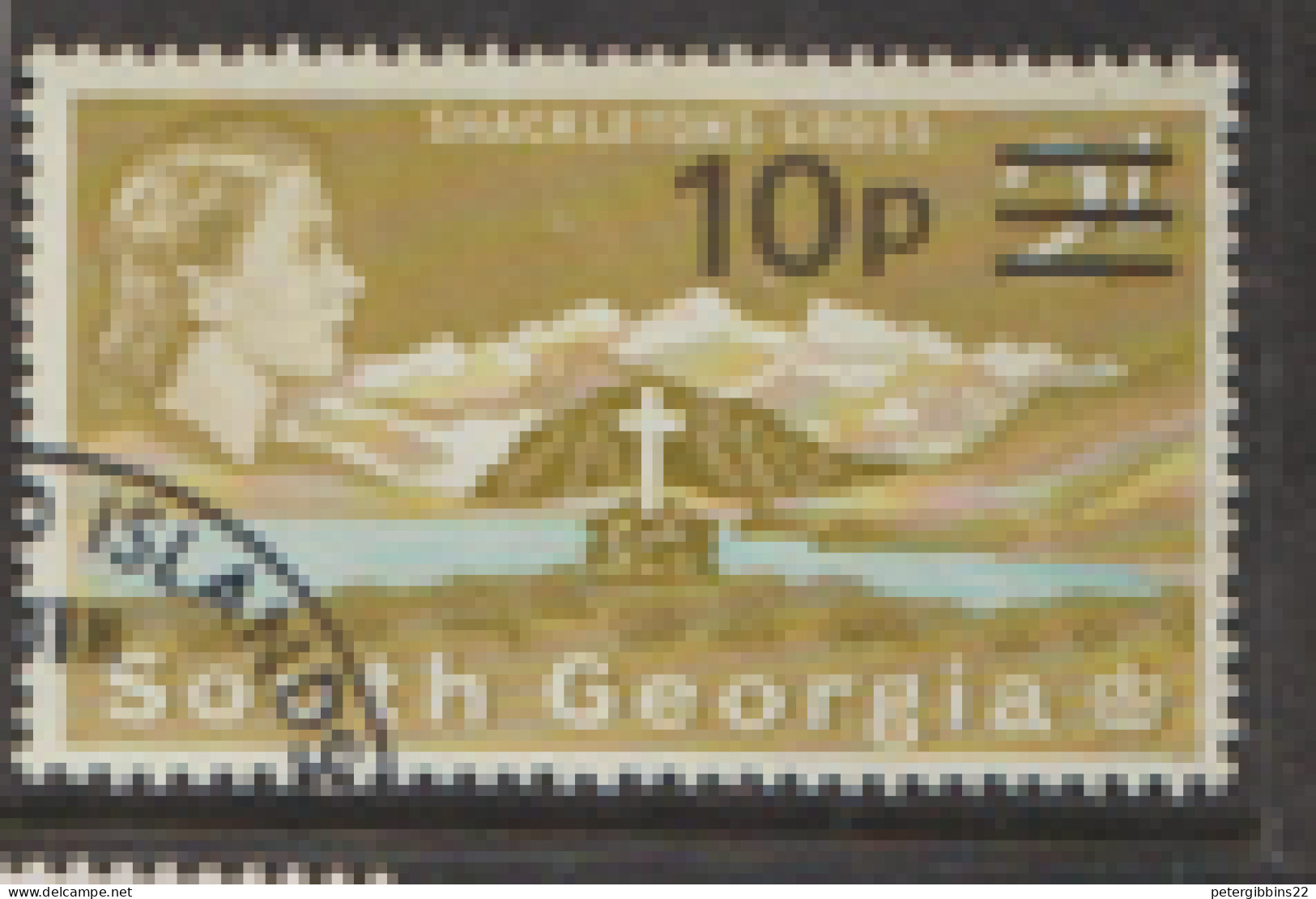 South Georgia  1971  SG 63  10p Surcharge     Fine Used - South Georgia