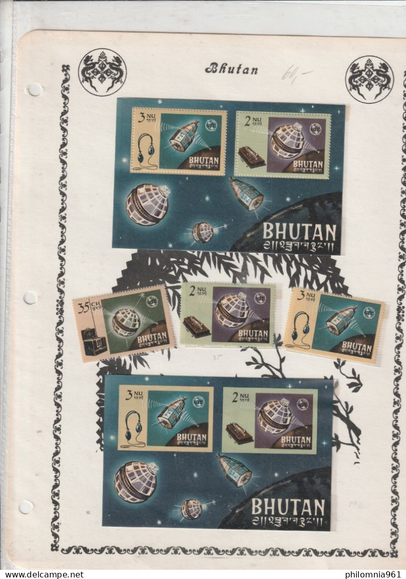 Bhutan SPACE STAMPS IMPF. BLOCK AND BLOCK - Bhoutan