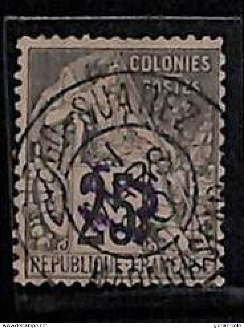 ZA053c - French DIEGO SUAREZ -  STAMP - 1890 Yvert # 5 - USED Small Defect - Oblitérés