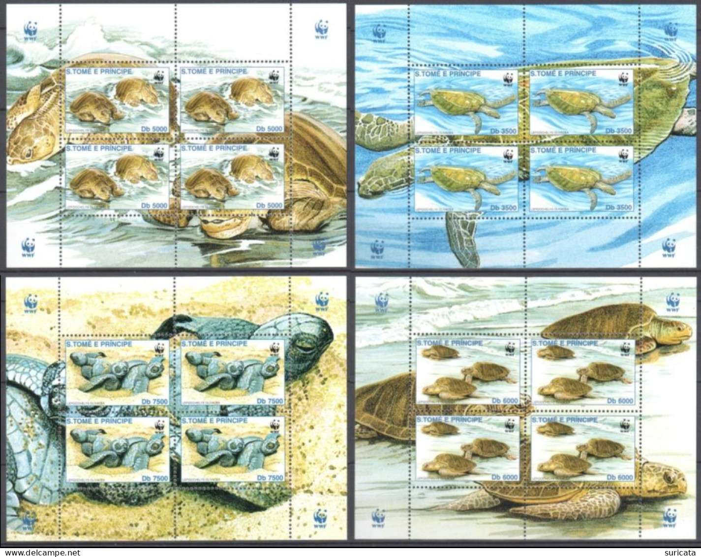 4 WWF Postzegelvelletjes Van De Warana - Sao Tomé & Principe - MNH - Andere & Zonder Classificatie