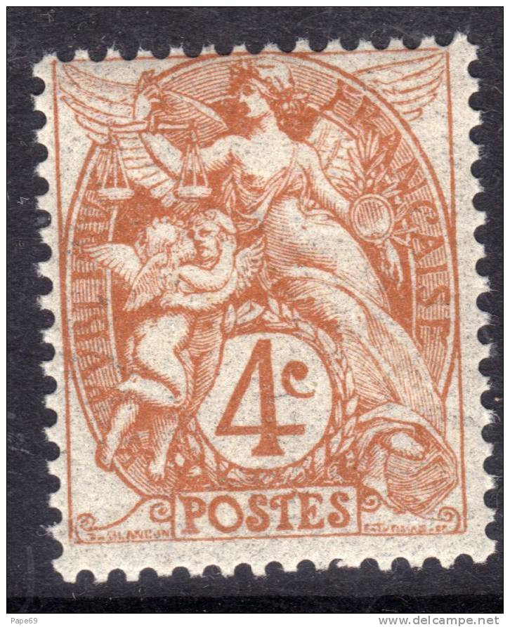 France N° 110 XX Type Blanc 4 C. Brun-jaune Sans Charnière TB - 1900-29 Blanc