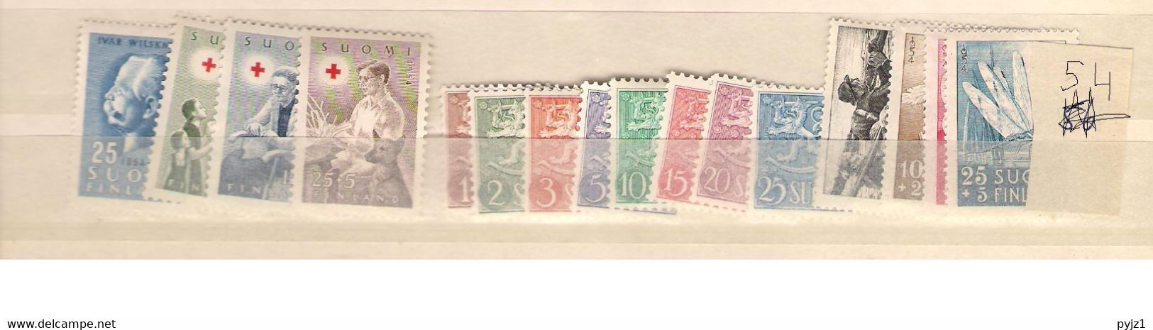 1954 MNH Finland, Year Complete According To Michel, Postfris** - Années Complètes