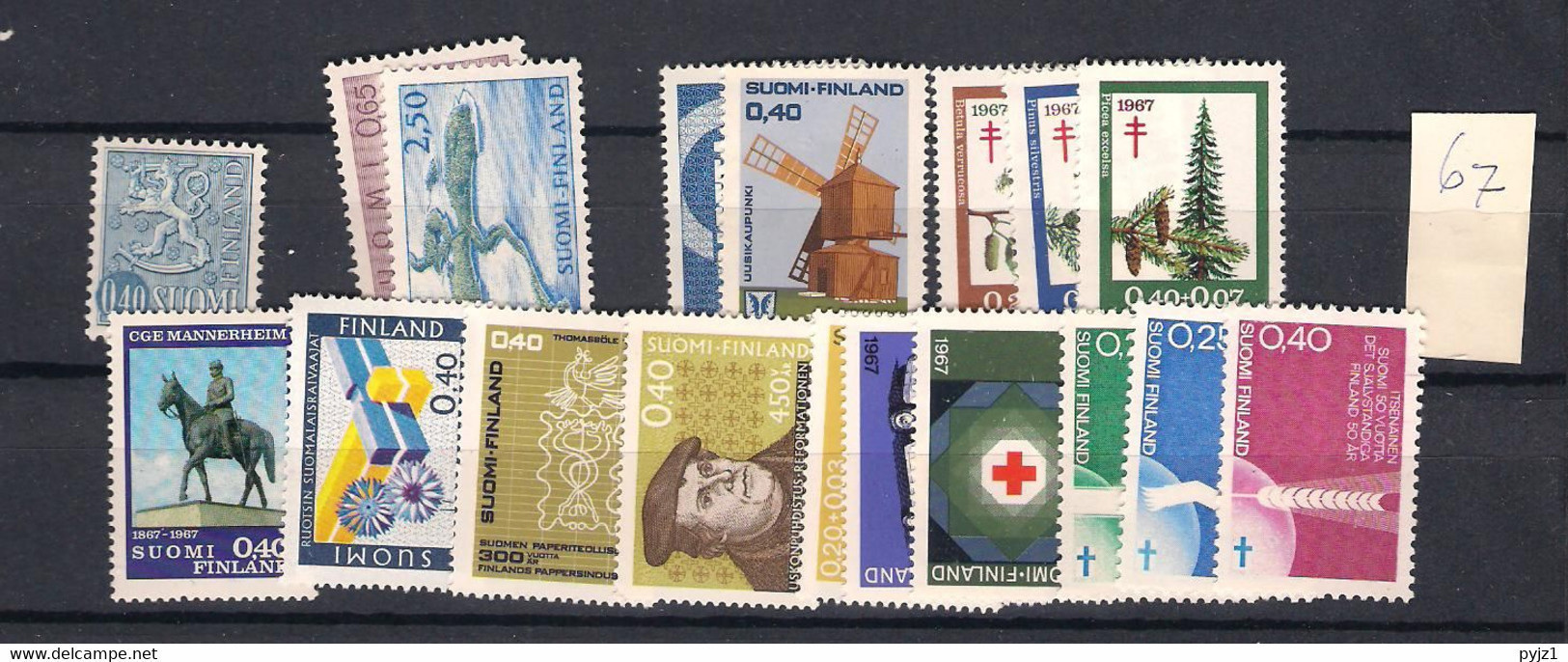 1967 MNH Finland, Year Complete According To Michel, Postfris** - Années Complètes