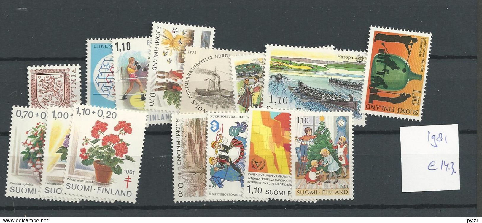 1981 MNH Finland, Year Complete According To Michel, Postfris** - Années Complètes