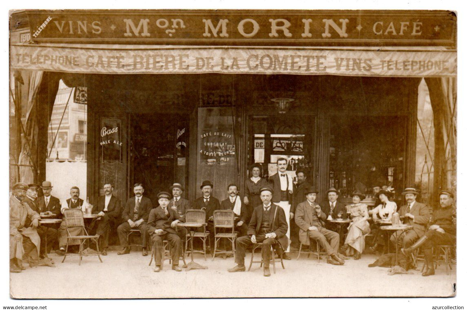 Devanture Maison Maurin. Carte Photo Animée Non Située - Cafés