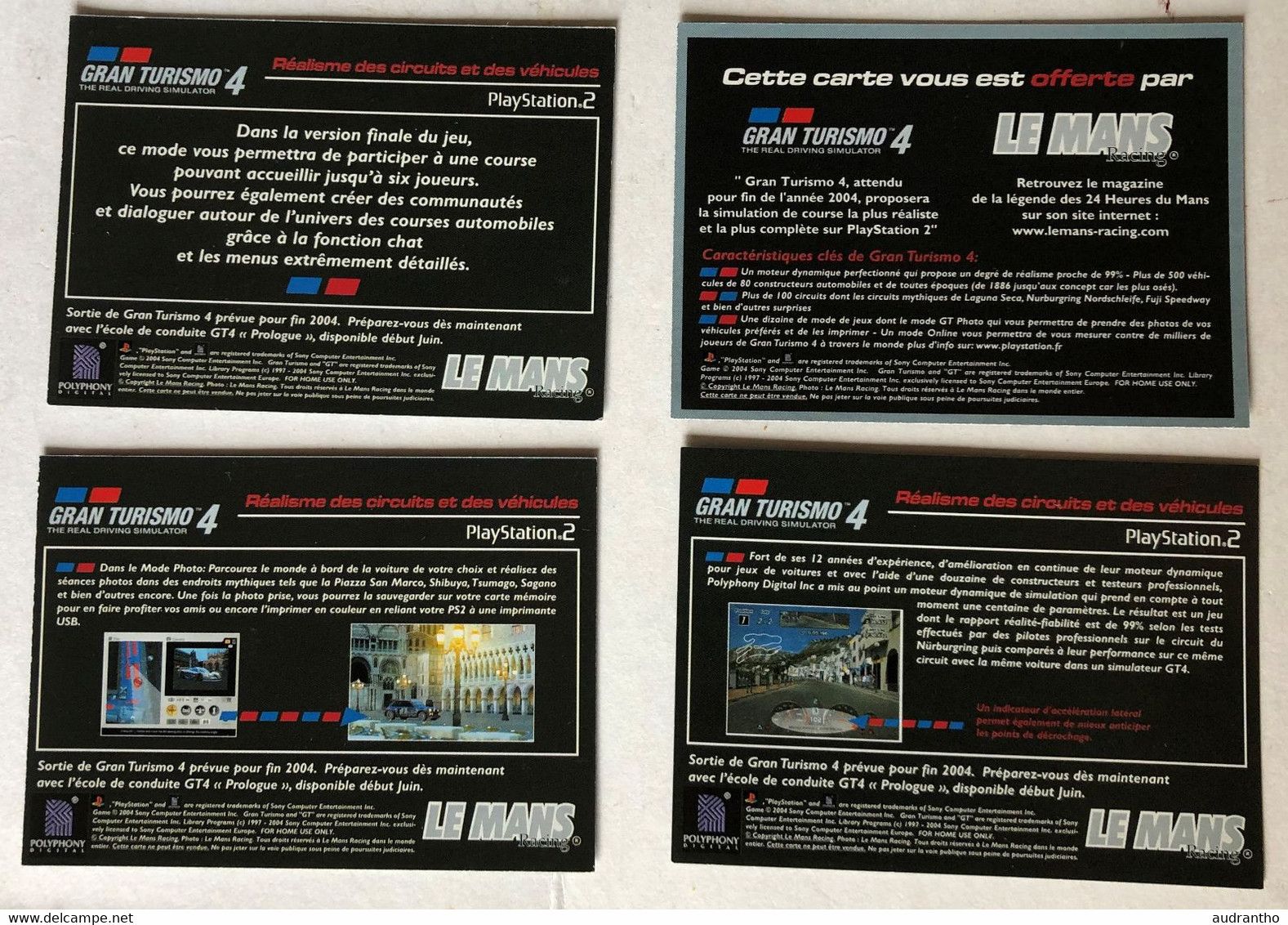 10 Cartes Le Mans 24 Heures Du Mans 2004 à Choisir Dans Liste Gran Turismo 4 Playstation 2 Course Automobile - Andere & Zonder Classificatie