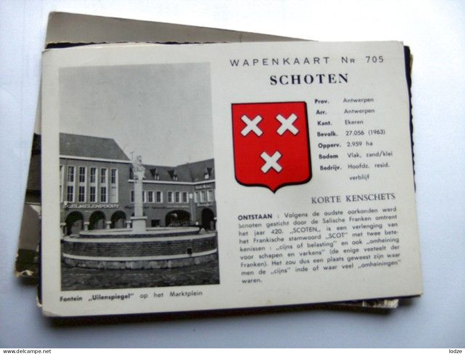 België Belgique Antwerpen Schoten Wapenkaart Nr 705 - Schoten