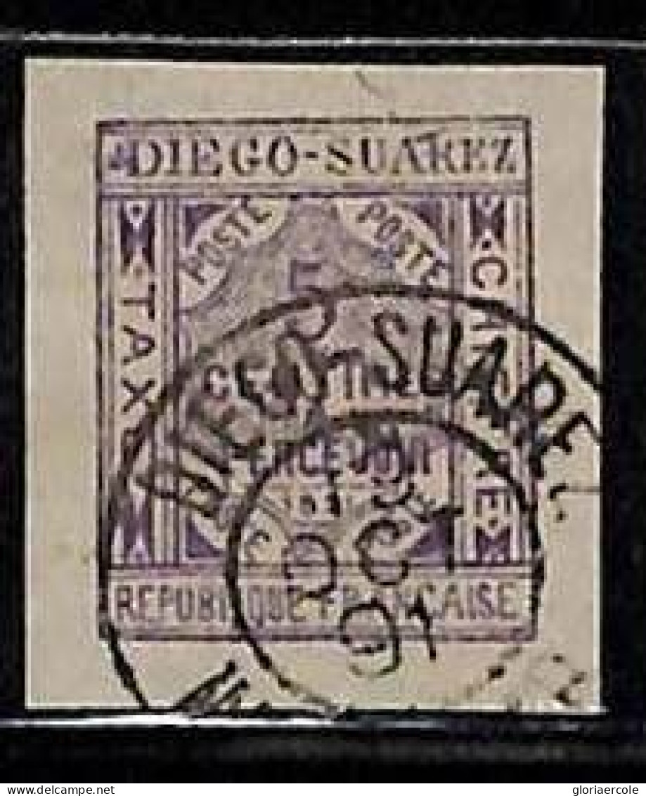 ZA053g - French DIEGO SUAREZ - STAMP - 1891 Yvert # Postage Due TT 1 Fine USED - Gebruikt