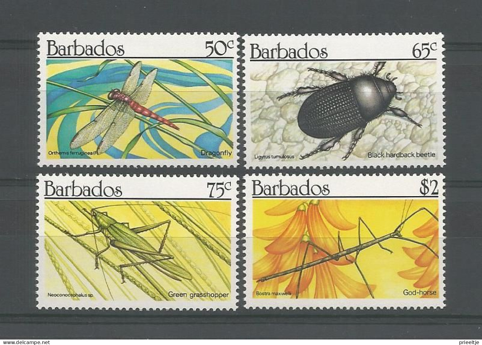 Barbados 1990 Insects  Y.T. 793/796 ** - Barbades (1966-...)