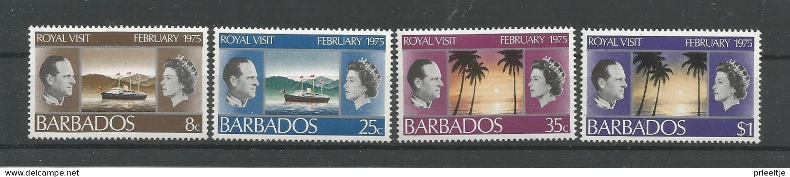 Barbados 1975 Royal Visit   Y.T. 393/396 ** - Barbados (1966-...)