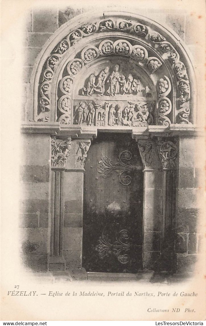 FRANCE - Vézelay - Église De La Madeleine - Portail Du Narthex - Porte De Gauche - Carte Postale Ancienne - Vezelay