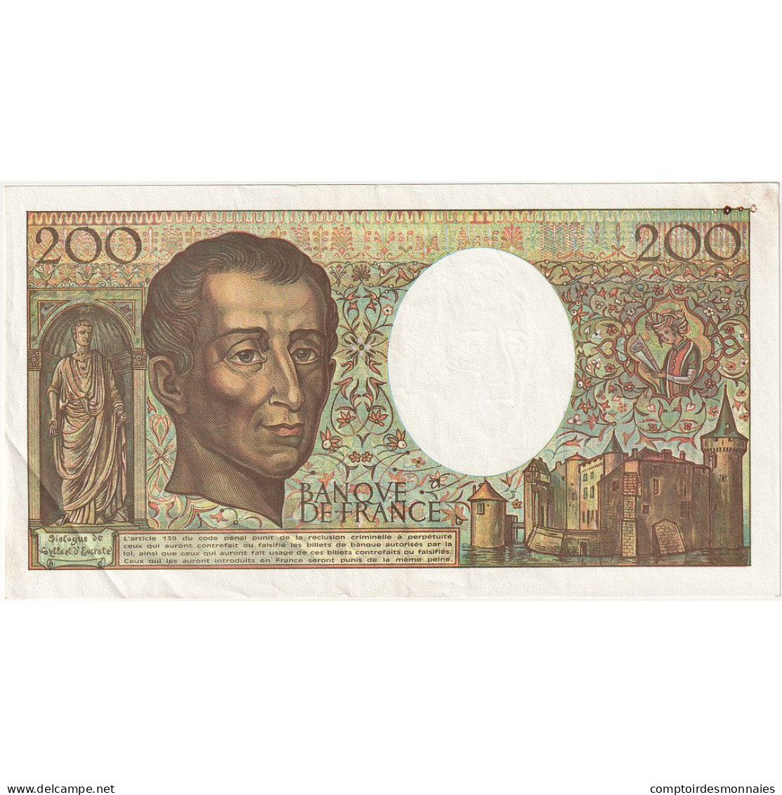 France, 200 Francs, Montesquieu, 1990, A.093, TTB+, Fayette:70.10b, KM:155d - 200 F 1981-1994 ''Montesquieu''