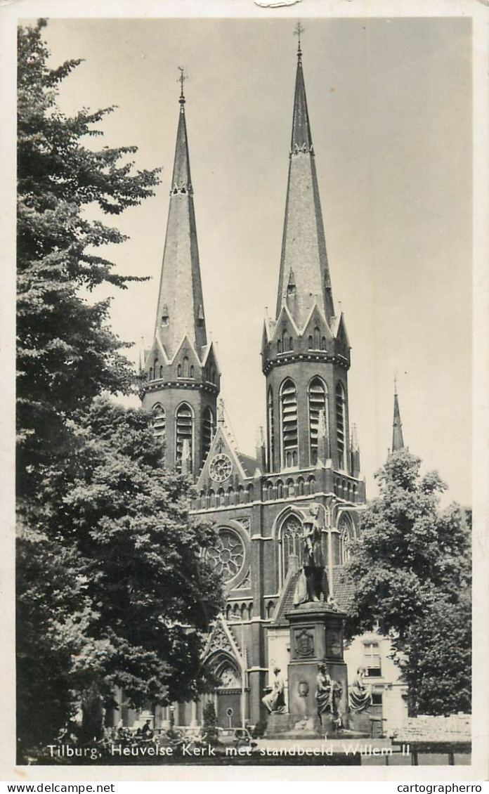 Netherlands Tilburg  Heuvelse Kerk Met Standbeeld Willem II - Tilburg