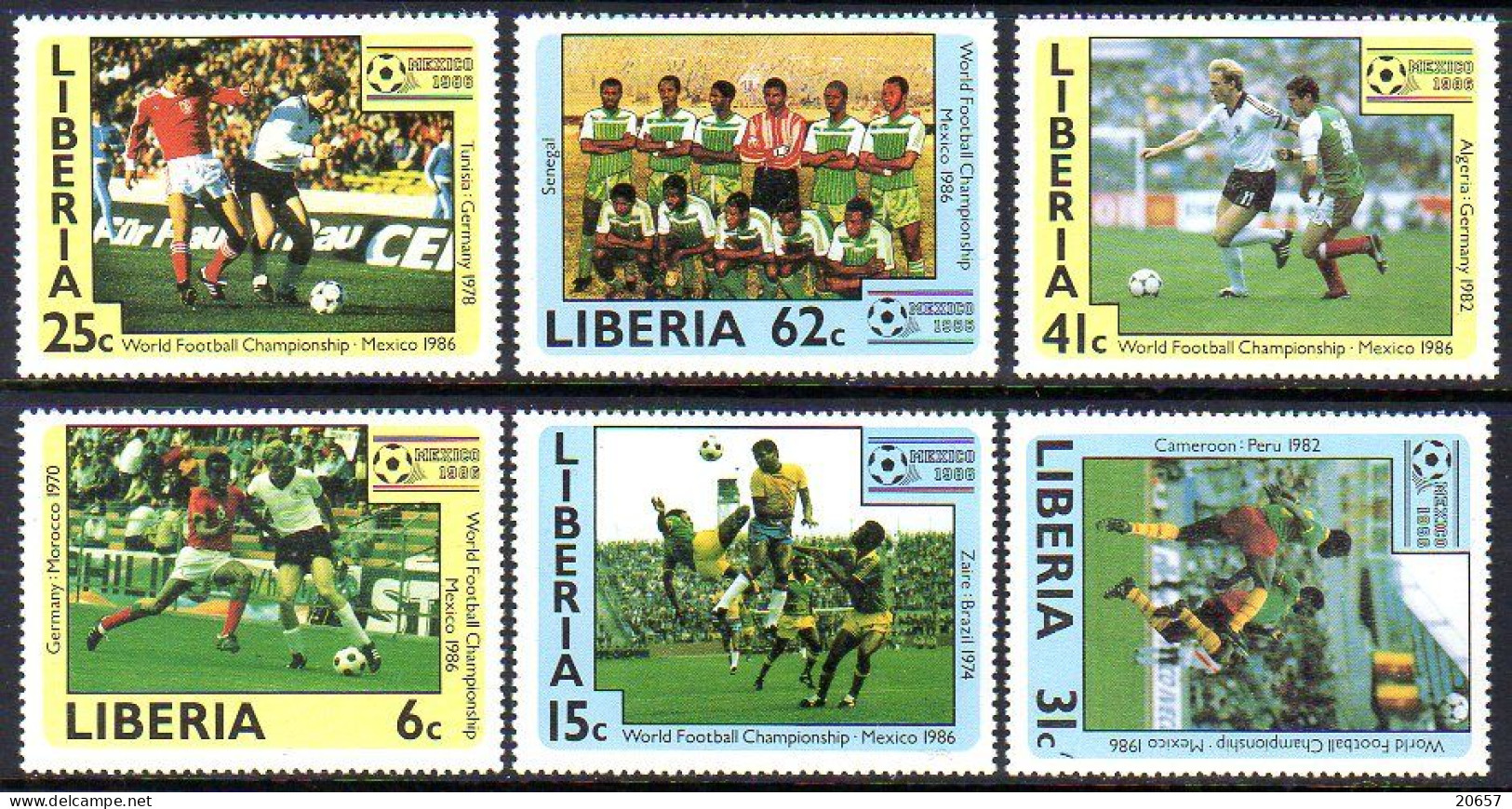 Liberia 1015/20 Mondial Football Mexico 86 - 1986 – Mexico