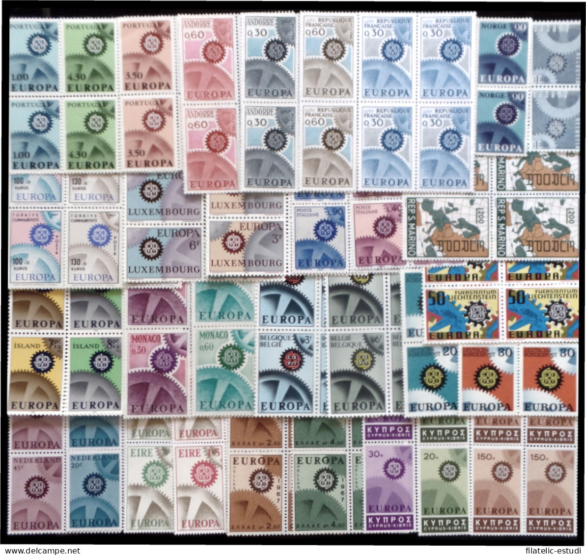 Tema Europa 1967 Bl.4 Año Completo 39 Sellos - Années Complètes