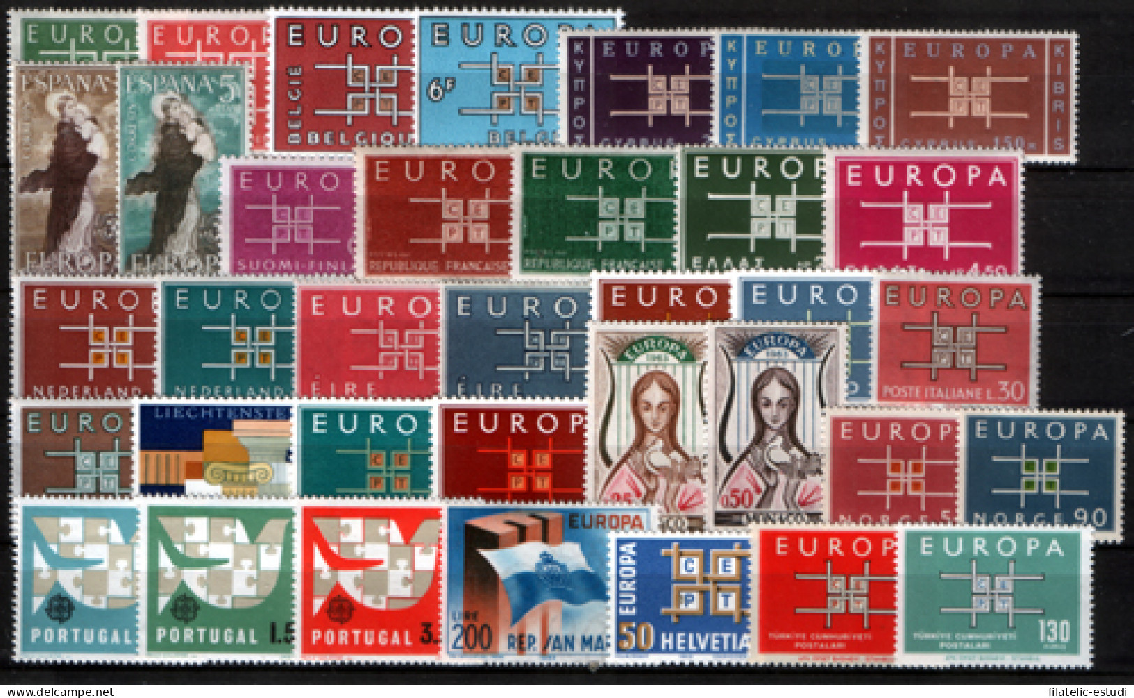 Tema Europa - 1963 - Completo Tema Europa 36 Sellos - Full Years