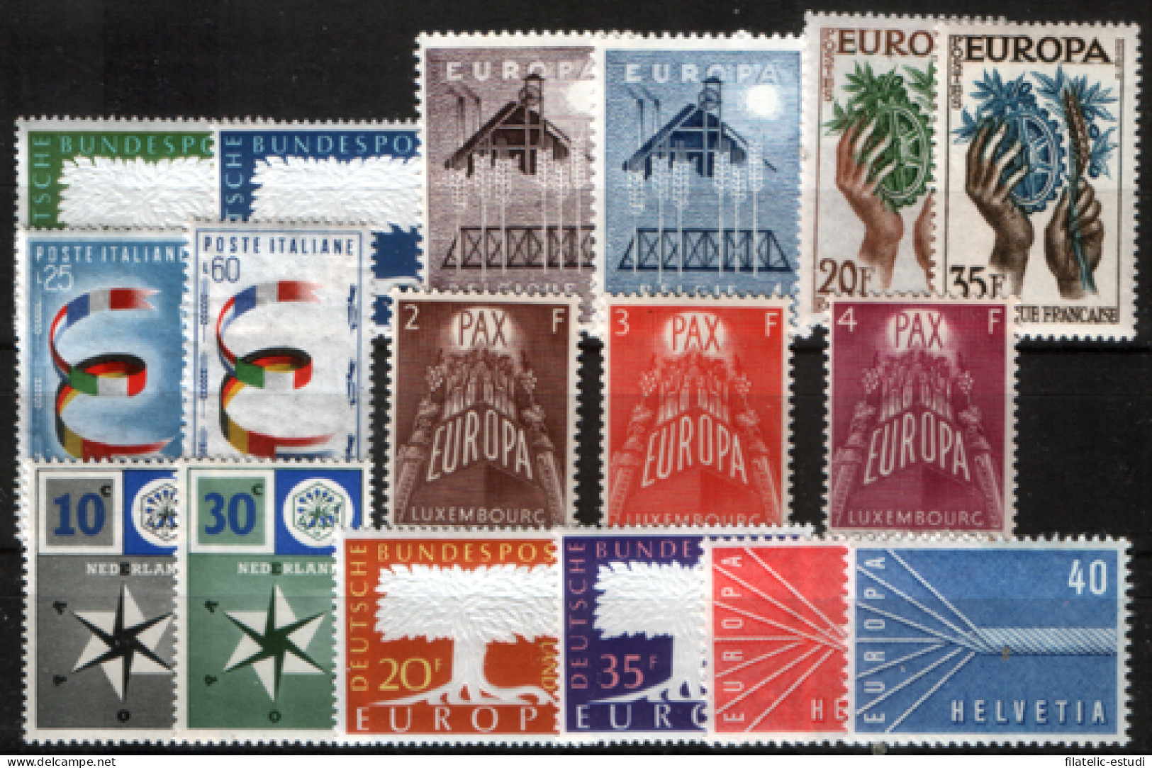 Tema Europa - 1957 - Completo Tema Europa 18 Sellos - Full Years