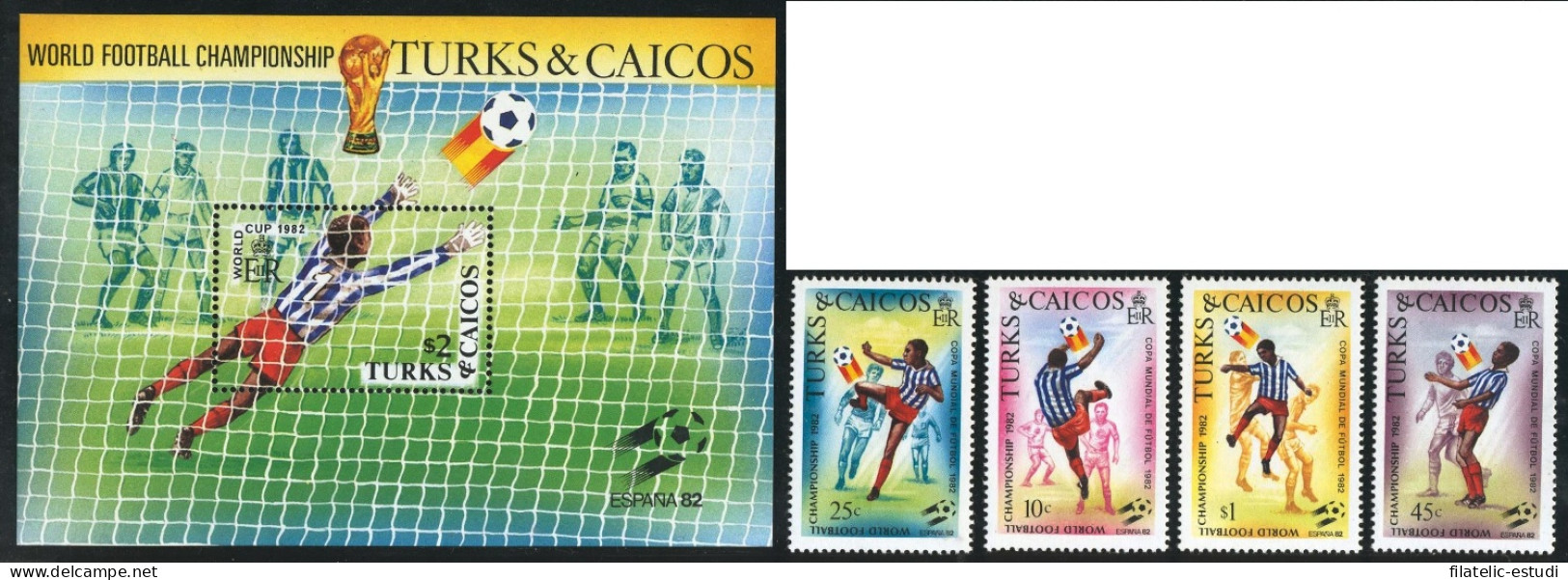 DEP1 Turks & Caicos  Nº 579/82 + HB 38  MNH - Turks And Caicos