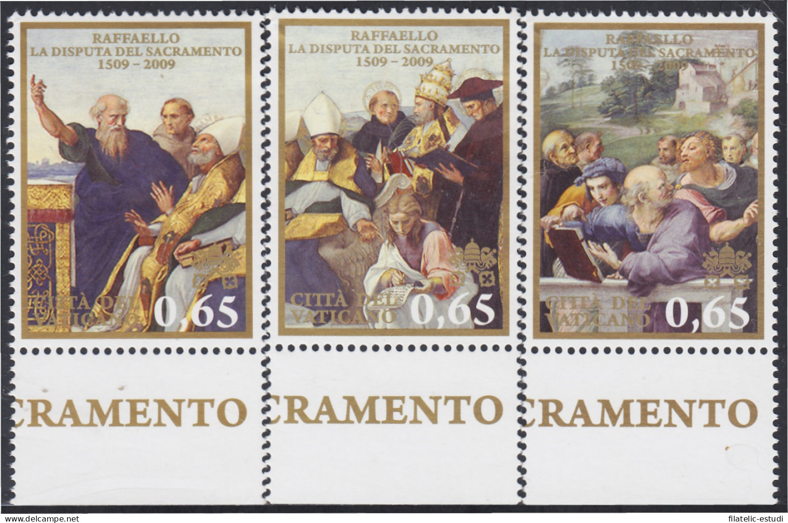 Vaticano 1501/03 2009 Obra De Rafael Disputa De San Sacramento MNH - Sonstige & Ohne Zuordnung