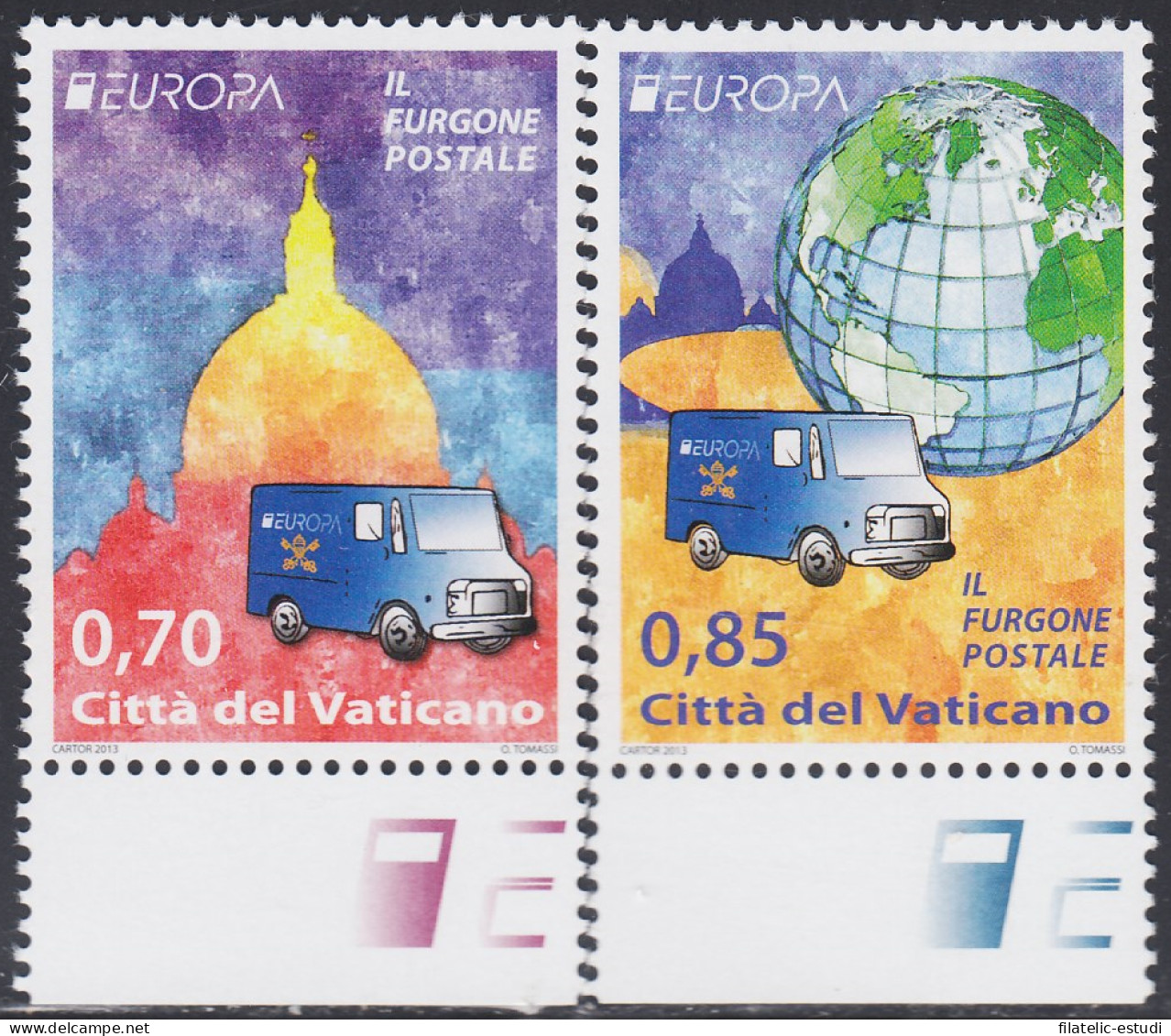 Vaticano 1621/22 2013 Europa Furgoneta Postal MNH - Autres & Non Classés