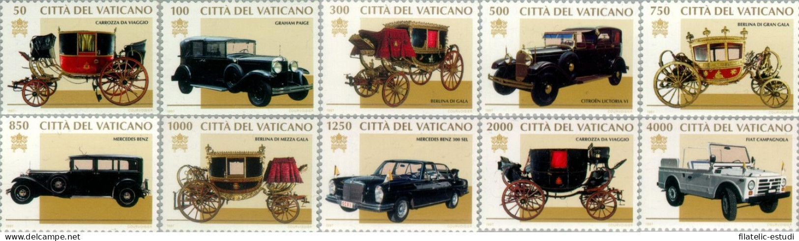 Vaticano - 1059/68 - 1997 Carrozas I Automóviles Pontificios Lujo - Other & Unclassified