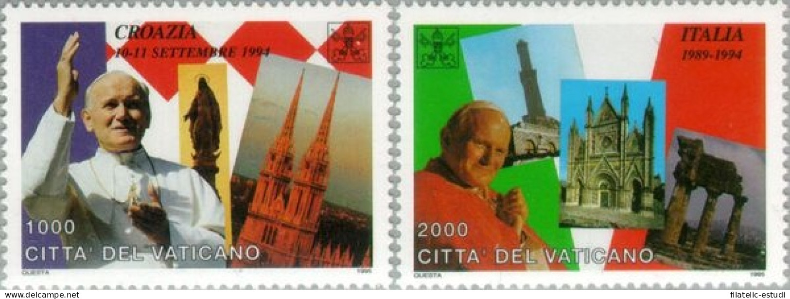 Vaticano - 1023/24 - 1995 Serie Viajes De S S Juan Pablo II Lujo - Otros & Sin Clasificación