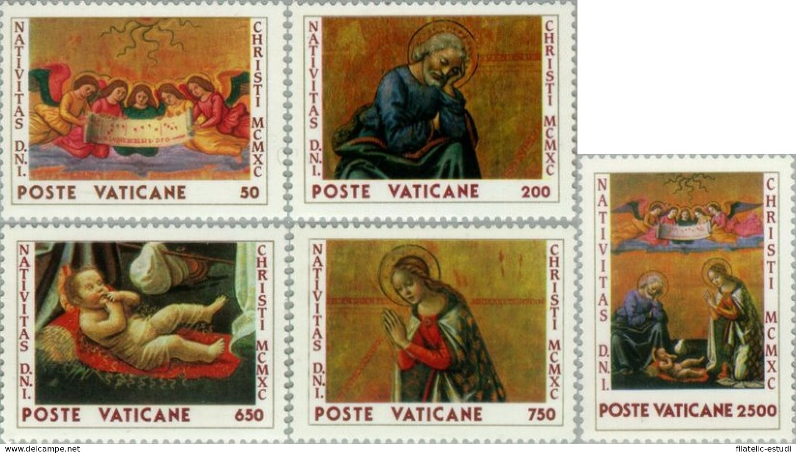 Vaticano - 886/90 - 1990 Navidad Lujo - Altri & Non Classificati