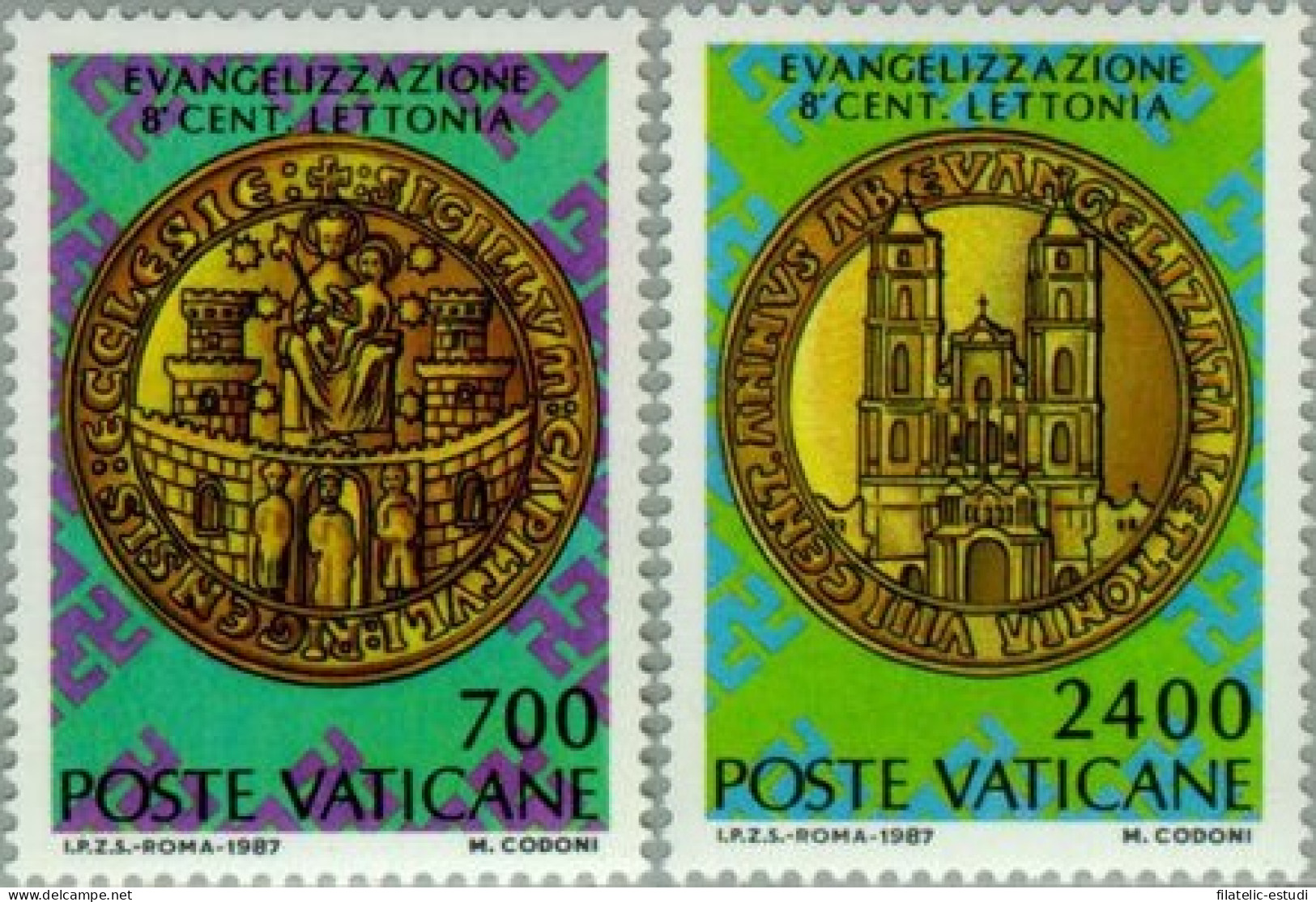 Vaticano - 809/10 - 1987 800º Aniv. De La Evangelización De Letonia Lujo - Altri & Non Classificati