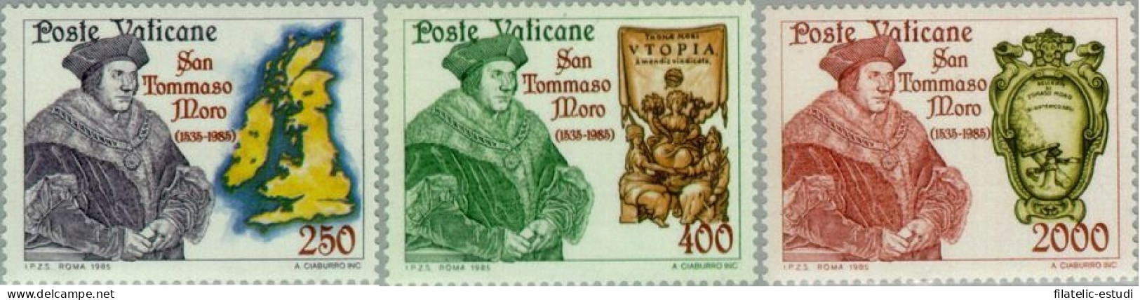 Vaticano  Nº 773/75   1985  450º Aniv. Muerte De St. Tomás Moro Lujo - Autres & Non Classés