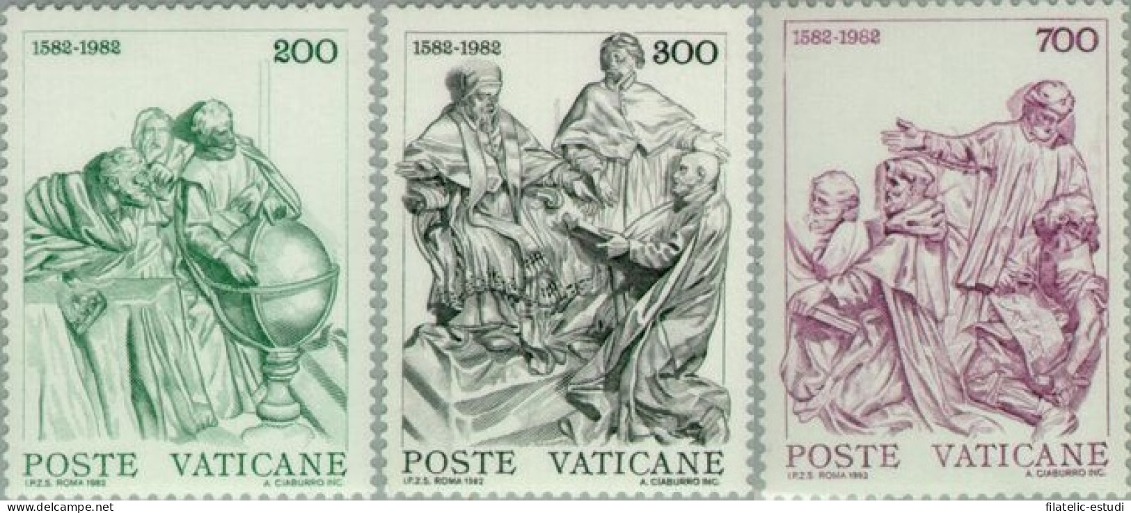 Vaticano - 734/36 - 1982 4º Cent. De La Reforma Del Calendario Gregoriano Lujo - Autres & Non Classés