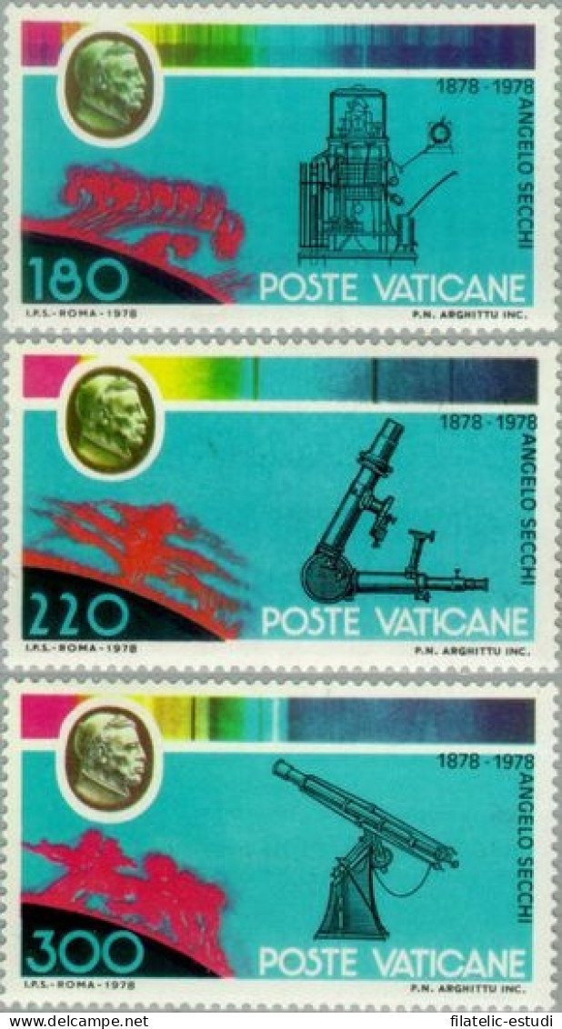Vaticano - 675/77 - 1979 Cent. Muerte Del Astrónomo P. A. Secchi Aparatos De A - Sonstige & Ohne Zuordnung