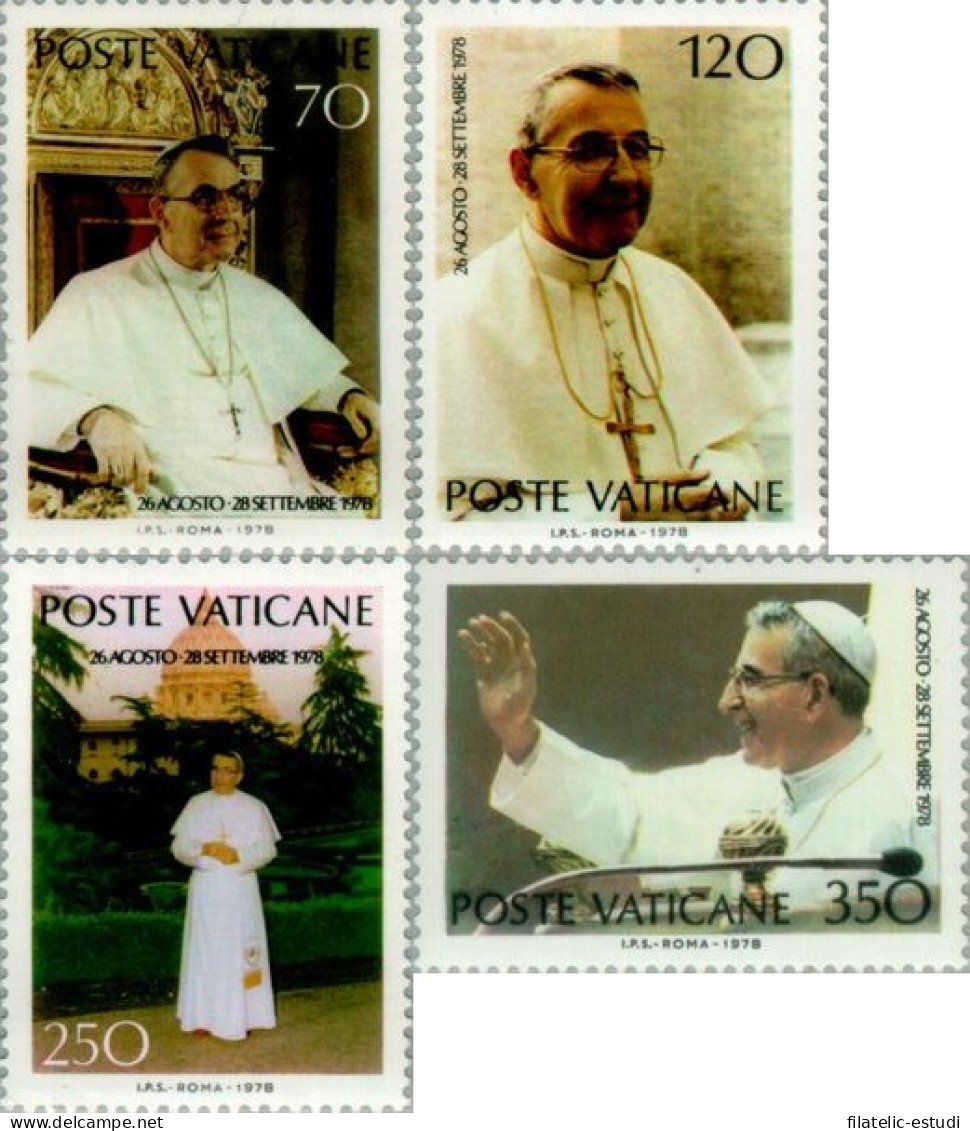 Vaticano - 662/65 - 1978 Conmemoración Del Pontificado De Juan Pablo I Lujo - Sonstige & Ohne Zuordnung