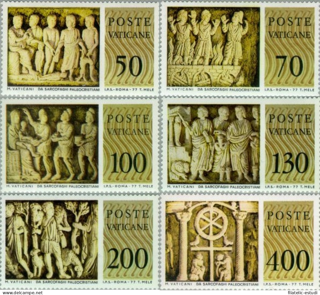 Vaticano - 645/50 - 1977 Museo Del Vaticano Bajo-relieves Paleocristianos Lujo - Autres & Non Classés