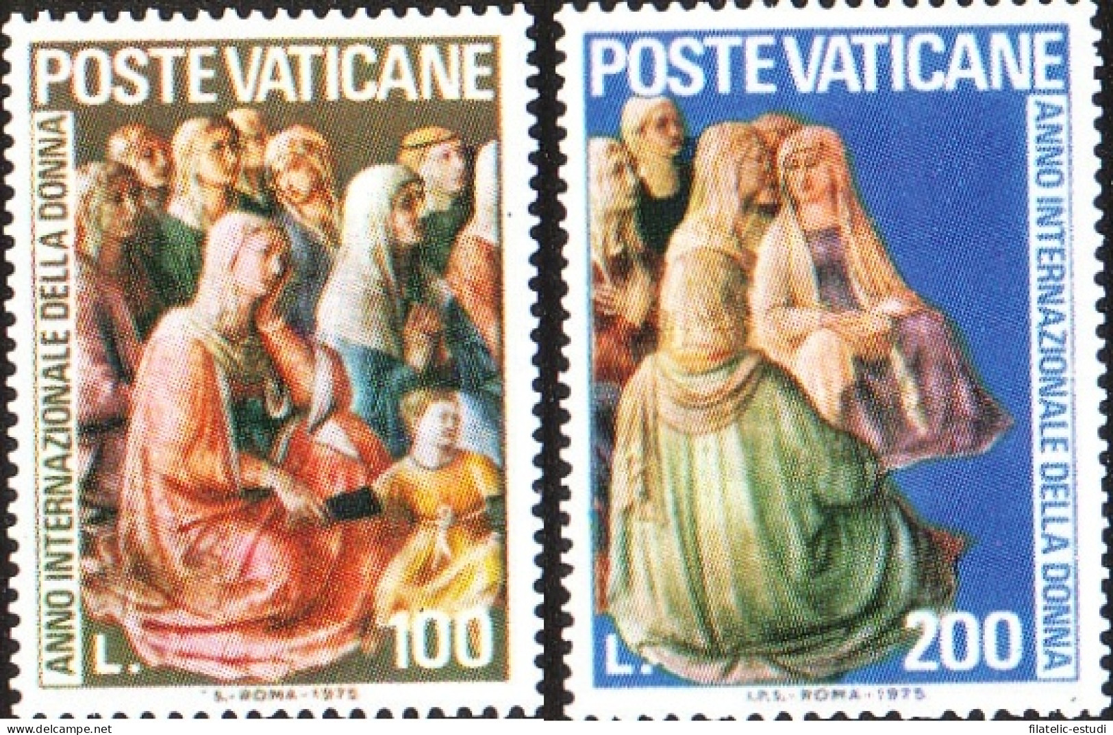 Vaticano - 609/10 - 1975 Año Inter. De La Mujer Cuadros De Beato Angelico Lujo - Altri & Non Classificati