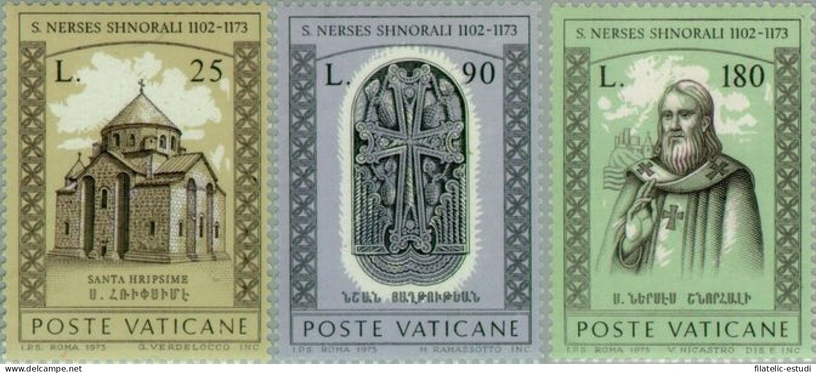 Vaticano - 566/68 - 1973 8º Cent. Muerte De Narsès Shnorali Lujo - Sonstige & Ohne Zuordnung