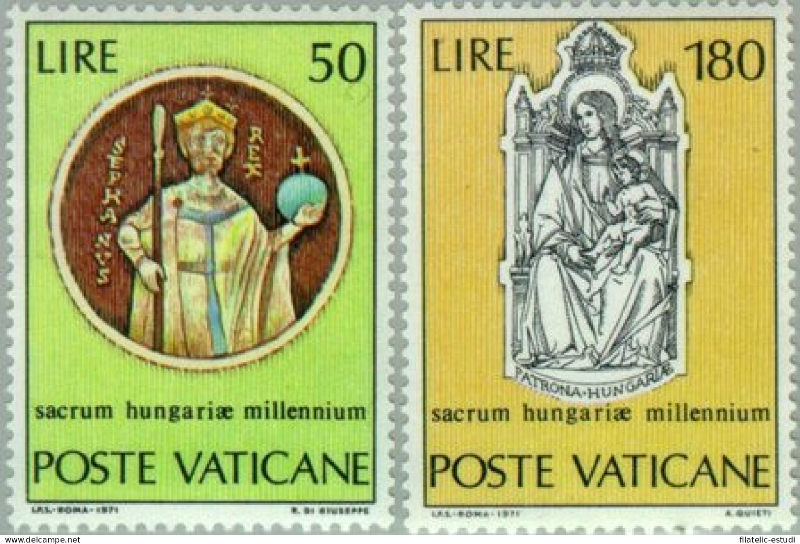 REL/S Vaticano  Nº 531/32   1971  Milenario De St. Etienne Rey De Hungría Lujo - Other & Unclassified