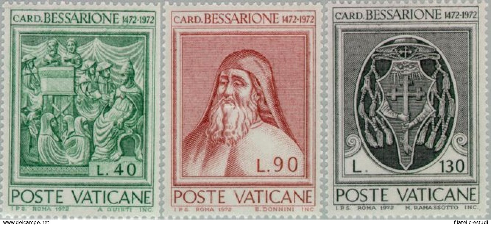 REL/S Vaticano  Nº 549/51  1972  5º Cent. Muerte Del Cardenal Bessarione Lujo - Sonstige & Ohne Zuordnung