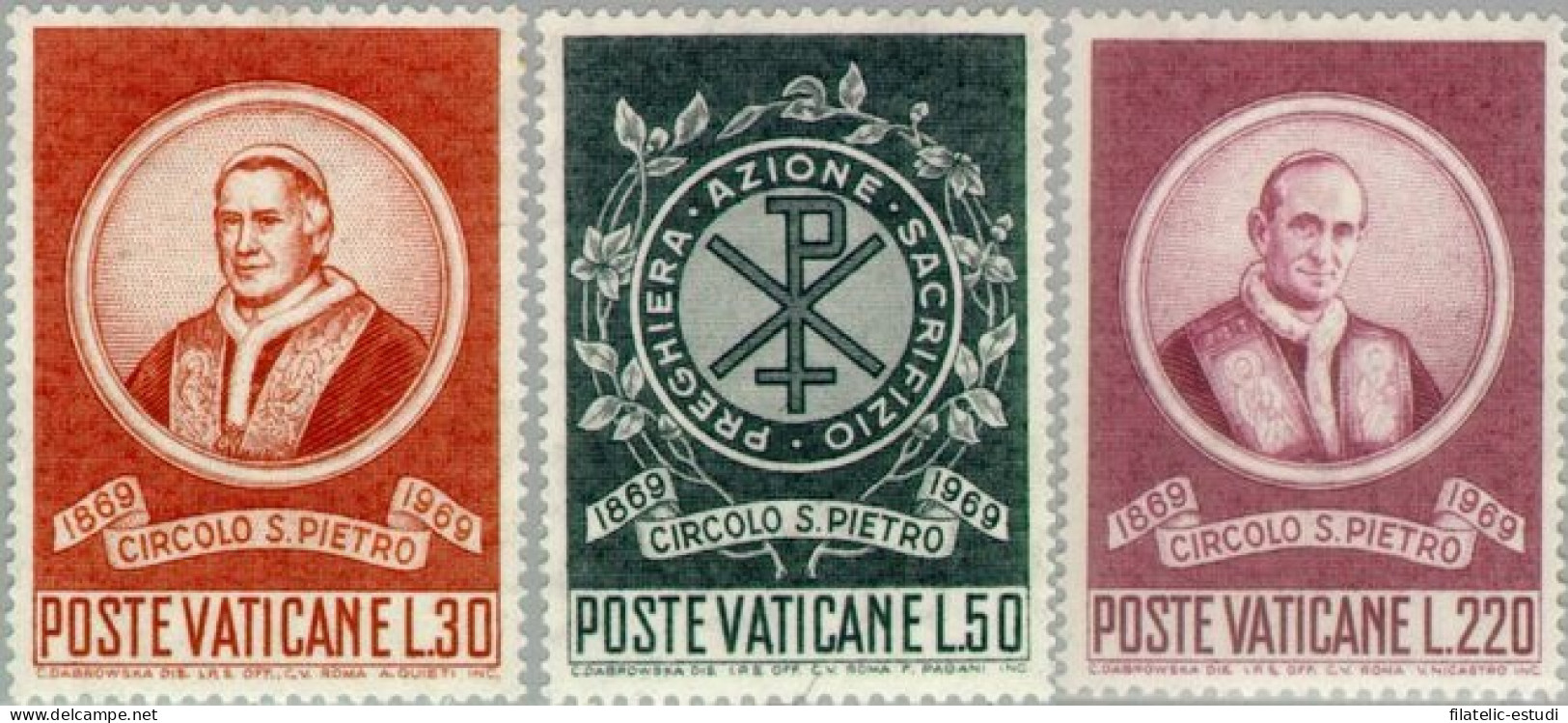 REL/S Vaticano  Nº 494/96  1969  Cent. De La Fundación Del Círculo De St.Pedro - Autres & Non Classés