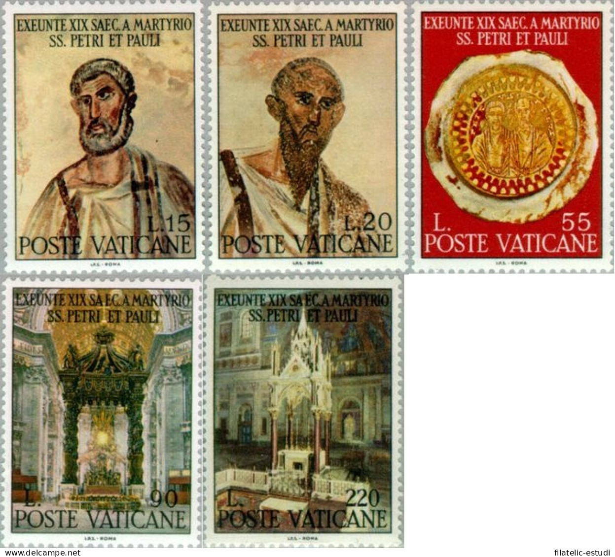 REL/S Vaticano  Nº 466/70  1967  19º Cent. Muerte De St. Pedro Y St- Pablo Luj - Altri & Non Classificati