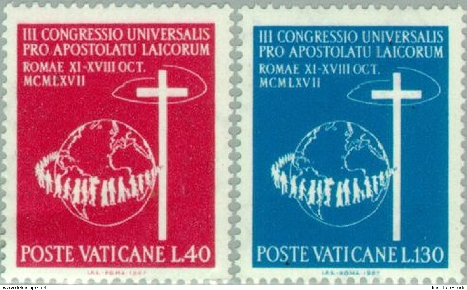 REL/S Vaticano  Nº 471/72  1967  3er Congreso Universal Por El Apostolado Laic - Autres & Non Classés