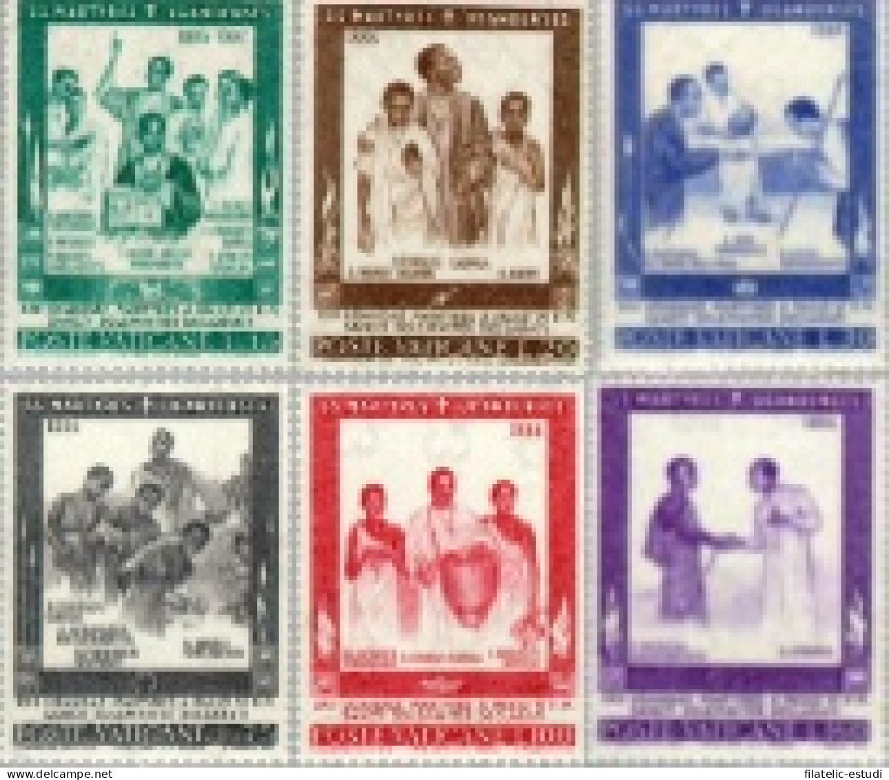 REL/S Vaticano  Nº 422/27  1965  Canonización De 22 Mártires Ugandeses Lujo - Altri & Non Classificati