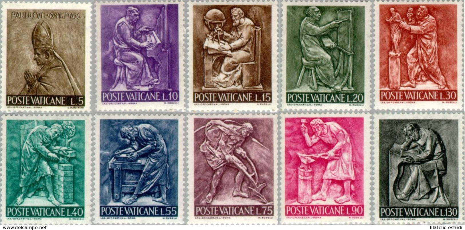 REL/S Vaticano  Nº 441/50  1966  Serie Artes Y Oficios Lujo - Sonstige & Ohne Zuordnung