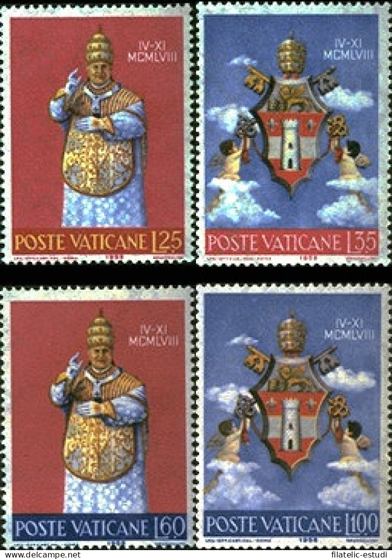 REL/S Vaticano 268/71  1959  Coronación De Juan XXIII Escudo MNH - Altri & Non Classificati